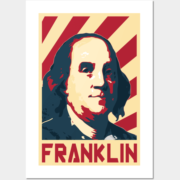 Benjamin Franklin Retro Propaganda Wall Art by Nerd_art